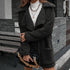 Single Breasted Bubble Fleece Jacket Loose Lapel Lamb Fleece Trench Coat - ROUTINE FASHION